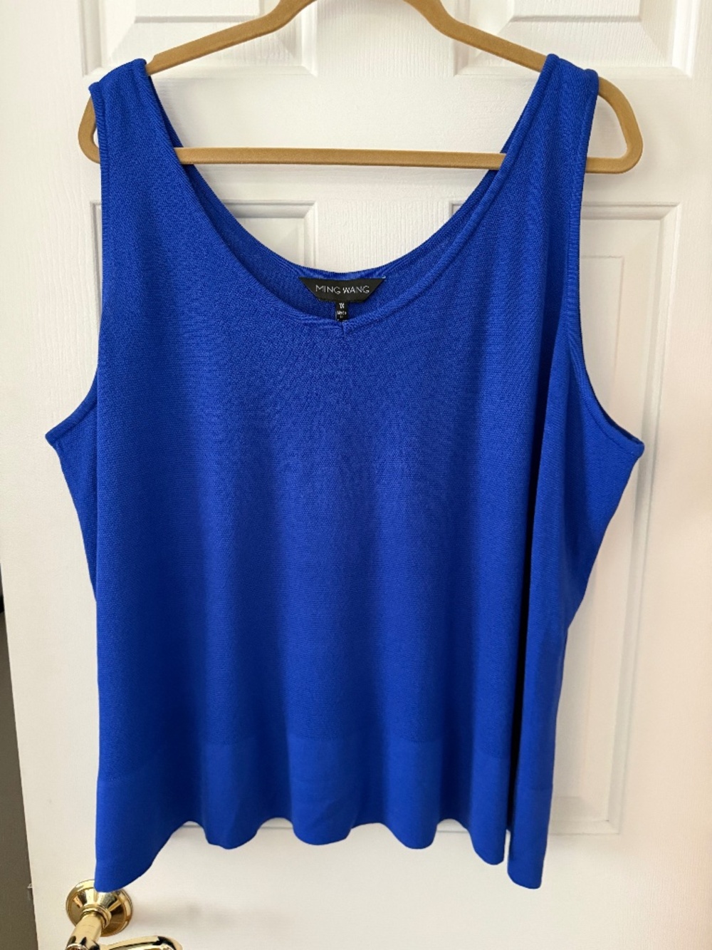 Ming Wang 1X Royal Blue Knit Tank Top – NWT – $160 Retail